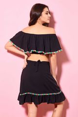 Crop Top Βουάλ Μπλε-thumb-1