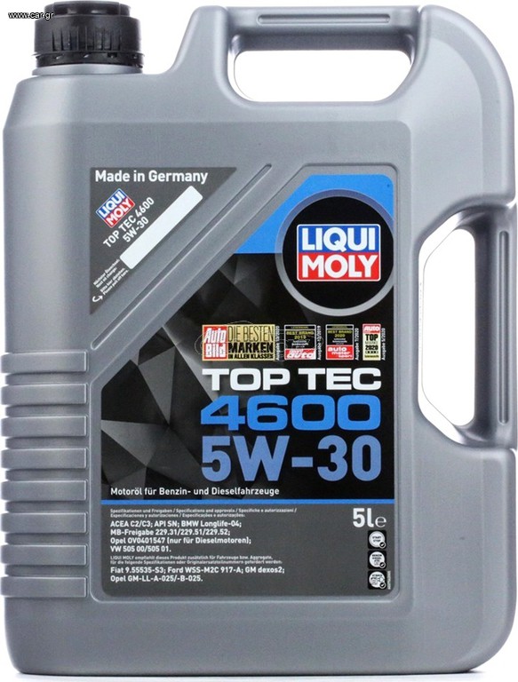 Liqui Moly Top Tec 4600 Ημισυνθετικό Λάδι Αυτοκινήτου 5W-30 5lt 2316