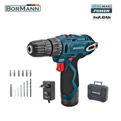 BORMANN BCD2010 Δραπανοκατσάβιδο Μπαταρίας 10,8V Li-Ion 28Νm με 13 Εξαρτήματα + 1x2Ah Μπαταρία ( 050964 )