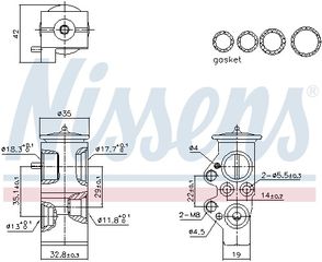 Βαλβίδα εκτόνωσης συστημα κλιματισμου Air condition AUDI A1 SEAT IBIZA IV, IBIZA IV SC, IBIZA IV ST, TOLEDO IV SKODA FABIA III, FABIA III PRAKTIK, RAPID VW POLO V
