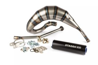 Ολοσωμη Εξατμιση Stage6 Street Race Hi-Up 70Cc Derbi Senda, Rx 50, Sx 50 (D50B) Μαυρο/Μπλε | Stage6