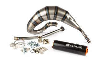 Ολοσωμη Εξατμιση Stage6 Street Race Hi-Up 70Cc Derbi Senda, Rx 50, Sx 50 (D50B) Μαυρο/Πορτοκαλι | Stage6