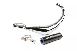 Ολοσωμη Εξατμιση Streetrace Chrome Yamaha Dt 50 Minarelli Am6, Gpr 50, Rs 50, Rs4 50 (D50B) Μαυρο/Μπλε | Stage6