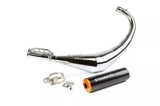 Ολοσωμη Εξατμιση Streetrace Chrome Yamaha Dt 50 Minarelli Am6, Gpr 50, Rs 50, Rs4 50 (D50B) Μαυρο/Πορτοκαλι | Stage6