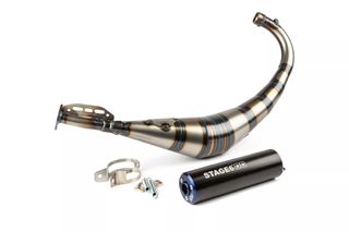Ολοσωμη Εξατμιση Streetrace Cnc Yamaha Dt 50 Minarelli Am6, Gpr 50, Rs 50, Rs4 50 (D50B) Μαυρο/Μπλε | Stage6
