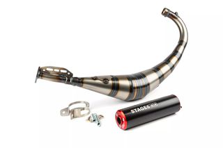 Ολοσωμη Εξατμιση Streetrace Cnc Yamaha Dt 50 Minarelli Am6, Gpr 50, Rs 50, Rs4 50 (D50B) Μαυρο/Κοκκινο | Stage6
