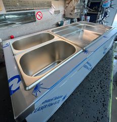 Bain Marie ειδική κατασκευή με αντίσταση αέρως , για ένα GN 1/1 και 2 GN 1/4 x 15cm
