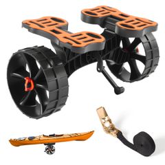 Καρότσι καγιάκ VEVOR, Χωρητικότητα φορτίου 136,1 kg, Πτυσσόμενο καρότσι καγιάκ με συμπαγή ελαστικά 25,4 cm & 1 ιμάντα καστάνιας, Καρότσι σανίδας για μεταφορά καγιάκ, κανό, σανίδων κωπηλασίας, χαλιών ε