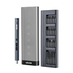Σετ ηλεκτρικών κατσαβιδιών ακριβείας VEVOR, 48 μαγνητικές μύτες, μίνι ηλεκτρικό κατσαβίδι με μαγνητικό κουτί αποθήκευσης, ατσάλινες μύτες S2, φως LED, φόρτιση τύπου C, για επισκευή τηλεφώνων, φορητών