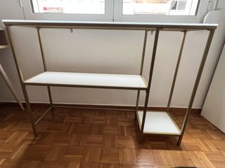 Μπουντουάρ γυάλινο με μεταλλικά χρυσά πόδια