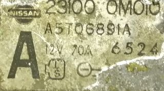 ΔΥΝΑΜΟ MITSUBISHI 70A/12V  NISSAN  ALMERA I <N15> 1.4-1.6 (09/1995-04/2000) - PRIMERA Traveller <W10> 1.6i (07/1994-12/1997) - SUNNY III <Y10> 1.6i 16V (10/1992-03/2000) ΚΩΔ. 23100 0M010 , A5T06891A-thumb-4