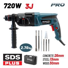 BORMANN Pro BPH2900 Σκαπτικό Περιστροφικό Πιστολέτο SDS-PLUS 720W 3J + 5 Εξαρτήματα ( 043171 )