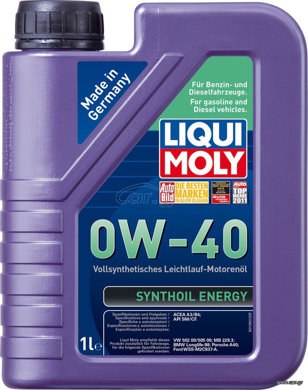 Liqui Moly Synthoil Energy Ημισυνθετικό Λάδι Αυτοκινήτου 0W-40 1lt 9514