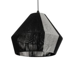 GLOBOSTAR® ANGULUS 205-0021 Boho Κρεμαστό Φωτιστικό Οροφής με Ντουί 1 x E27 AC 220-240V IP20 - Μαύρο & Γκρι - M40 x Π40 x Υ35cm