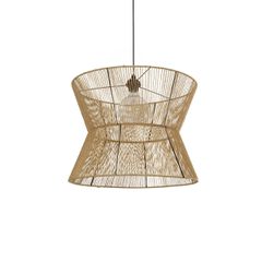 GLOBOSTAR® UPCONE 205-0056 Boho Κρεμαστό Φωτιστικό Οροφής με Ντουί 1 x E27 AC 220-240V IP20 - Μπεζ - M50 x Π50 x Υ43cm