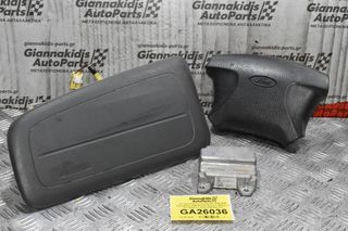 Σετ Αερόσακων Ford Ranger 1998-2005 (Εγκέφαλος UH8157K30) (Αερ/κος Οδηγού + Συνοδηγού ) (Χωρίς Καπάκι Του Συνοδηγού)