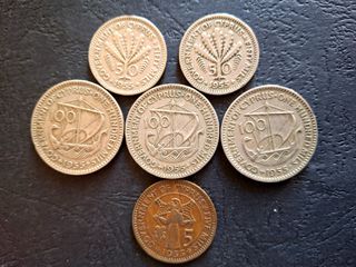 ΚΥΠΡΟΣ ΣΥΛΛΕΚΤΙΚΑ ΒΡΕΤΑΝΙΚΗΣ ΚΑΤΟΧΗΣ-100,50,5 MILS - 6 ΝΟΜΙΣΜΑΤΑ