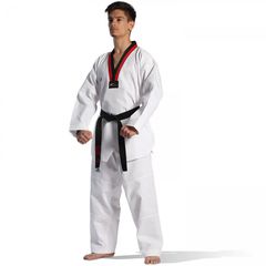Taekwondo Στολή adidas ADI-CLUB Κόκκινο/Μαύρο Ρεβέρ ADITCB01