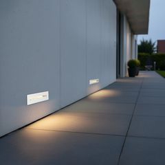 kelvo® STEPART KLV-101-0088 Μοντέρνο Χωνευτό Φωτιστικό Σκαλοπατιού - Διαδρόμου LED 6W 750lm 45° AC 220-240V Αδιάβροχο IP65 Θερμό Λευκό 2700K - Lumileds SMD Chip & TÜV SÜD Driver - Λευκό Ματ - Μ21 x Π5