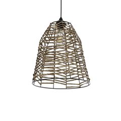 GLOBOSTAR® NETZ 205-0026 Boho Κρεμαστό Φωτιστικό Οροφής με Ντουί 1 x E27 AC 220-240V IP20 - Μπεζ - M30 x Π30 x Υ38cm
