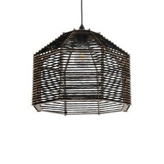 GLOBOSTAR® VORK 205-0027 Boho Κρεμαστό Φωτιστικό Οροφής με Ντουί 1 x E27 AC 220-240V IP20 - Μαύρο - M40 x Π40 x Υ36cm