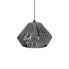 GLOBOSTAR® NUI 205-0065 Boho Κρεμαστό Φωτιστικό Οροφής με Ντουί 1 x E27 AC 220-240V IP20 - Γκρι - M36 x Π36 x Υ27cm
