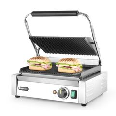 Τοστιέρα Πάνω Κάτω Ραβδωτή Panini 34x23(Πλάκα) 43x37x21cm 230V 2200W Hendi 263655(30)