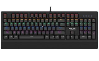 Philips μηχανικό πληκτρολόγιο RGB LED Ambiglow SPK8403 μαύρο