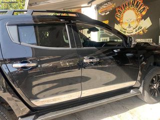 Black Aluminium Roof Rack Rails Side Bars Set To Fit Mitsubishi L200 (2015+)