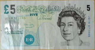 Χαρτονόμισμα 5 λίρες GBP Αγγλίας