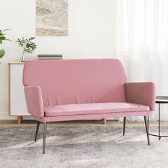Πάγκος Ροζ 108 x 79 x 79 εκ. Βελούδινος 351385