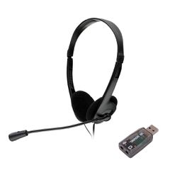 Spacer SPK-223-USB On Ear Multimedia Ακουστικά με μικρόφωνο και σύνδεση 3.5mm Jack / USB-A