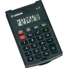 Canon BE4598B001AA Αριθμομηχανή Τσέπης 8 Ψηφίων σε Μαύρο Χρώμα (AS-8)