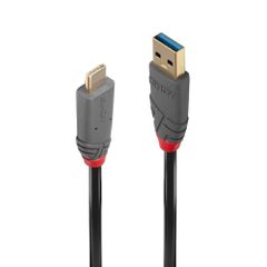 Lindy LY-36912 Anthra USB 3.1 Cable USB-C male - USB-A 100W Μαύρο 1.5m