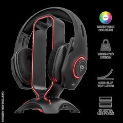 Trust TR-23647 GXT 265 Cintar Επιτραπέζια Βάση Ακουστικών με Φωτισμό LED και Θύρα USB Μαύρη
