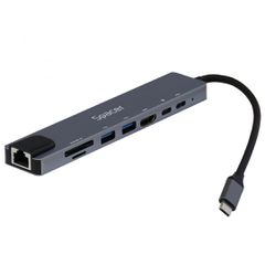 Spacer SPDS-TYPEC-CHUPSG8 USB-C Docking Station με HDMI 4K PD Ethernet Γκρι