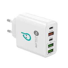 Spacer SPAR-CINQUEQ-01 Φορτιστής Χωρίς Καλώδιο με 3 Θύρες USB-A και 2 Θύρες USB-C 38W Quick Charge 3.0 Λευκός