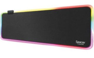 Spacer SP-PAD-GAME-RGB-PICT Mouse Pad Gaming Rubber Textile Material 900 X 300 X 3 Mm Black