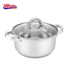 Vanora VN-HJ-39L Κατσαρόλα Inox με καπάκι 3.9lt , 22x10.5εκ , IRENE