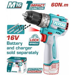 TIDLI16681 Δραπανοκατσάβιδο Κρουστικό 16V (Solo) - 14,4V - 18V - 20V ΜΕ ΚΡΟΥΣΗ - TOTAL (#TIDLI16681)