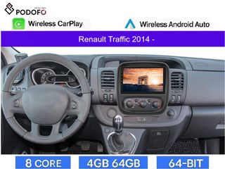 Renault Trafic (2014-) Android Car Radio 9" 4+64GB 8-Core Ασύρματο CarPlay & Aσύρματο Android Auto| GPS | WiFi | DSP