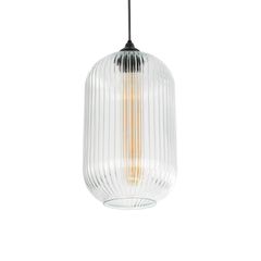 Κρεμαστό Φωτιστικό Οροφής με Ντουί 1 x E27 AC 220-240V IP20 - Διάφανο - Μ20 x Π20 x Υ38cm