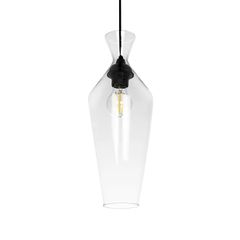 Κρεμαστό Φωτιστικό Οροφής με Ντουί 1 x E27 AC 220-240V IP20 - Διάφανο - Μ15 x Π15 x Υ40cm