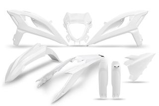 ΚΙΤ ΠΛΑΣΤΙΚΩΝ BETA RR 125/200/250/300 2T 390/430/480 4T X-PRO RR 250/300 2T RACE 2025-2026 ΑΣΠΡΟ ΜΕ ΚΑΛΑΜΙΔΕΣ MX KIT BEKIT802F@043 | UFO