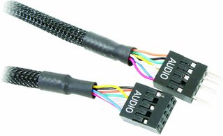 45cm internal audio motherboard extension sleeved braided cable black