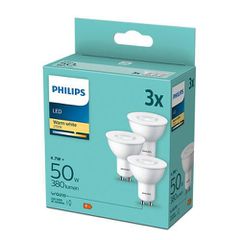 Philips 000008719514393998 Λάμπες LED 4.7W για Ντουί GU10 Θερμό Λευκό 380lm 3τμχ