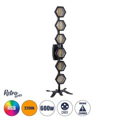 LINE COLUMN HEXA Επαγγελματικό Φωτιστικό Ειδικών Εφέ DIGITAL MATRIX PIXEL & Blinder - 6 x 100W LED COB Chips Ultra Gold Warm White 2200K & 144 x 0.5W LED SMD5050 Chips RGB - AC 220V-240V DMX512 Displa