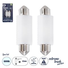 C5W Λάμπες Αυτοκινήτου LED 42mm FESTOON  3rd Generation Can-Bus Extreme Truck Series 2xSMD3030 3W 450lm 120° DC 12-24V IP20 Μ4.2 x Π12.5 x Υ1cm Ψυχρό Λευκό 6000K - Σετ 2 Τεμαχίων σε Blister