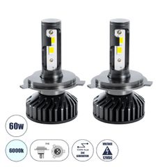 H4 F2 Line KIT Βασικού Φωτισμού Αυτοκινήτου & Φορτηγού 3rd Generation Can-Bus Series LED CREE CXB COB 30/60W 7000lm DC 12V Αδιάβροχο IP65 Ψυχρό Λευκό 6000K