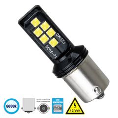 BA15S - P21W 81244 Λάμπα Αυτοκίνητου  2nd Generation Can-Bus Series LED 12 SMD 3030 8W 1200lm 360° DC 12V IP20 Ψυχρό Λευκό 6000K